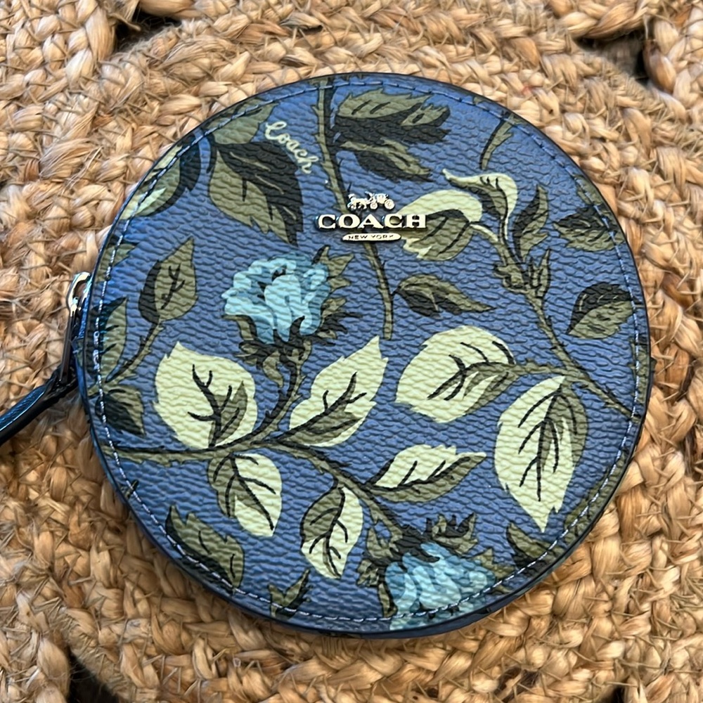 Coach Floral Round Coin Purse NWOT